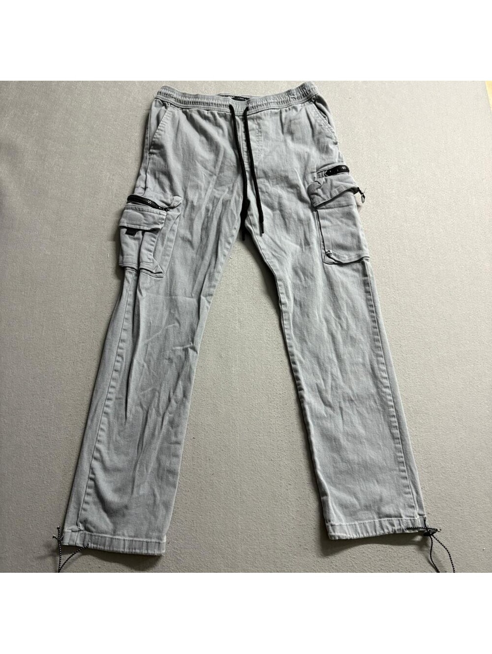 Brooklyn Cloth Cargo Pants Womens Small Gray Cotton Blend Drawstring Elastic - Picture 1 of 11